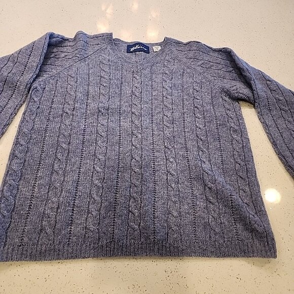 Vintage Express Blues Wool Cable Knit Sweater Women's M India - Picture 1 of 4